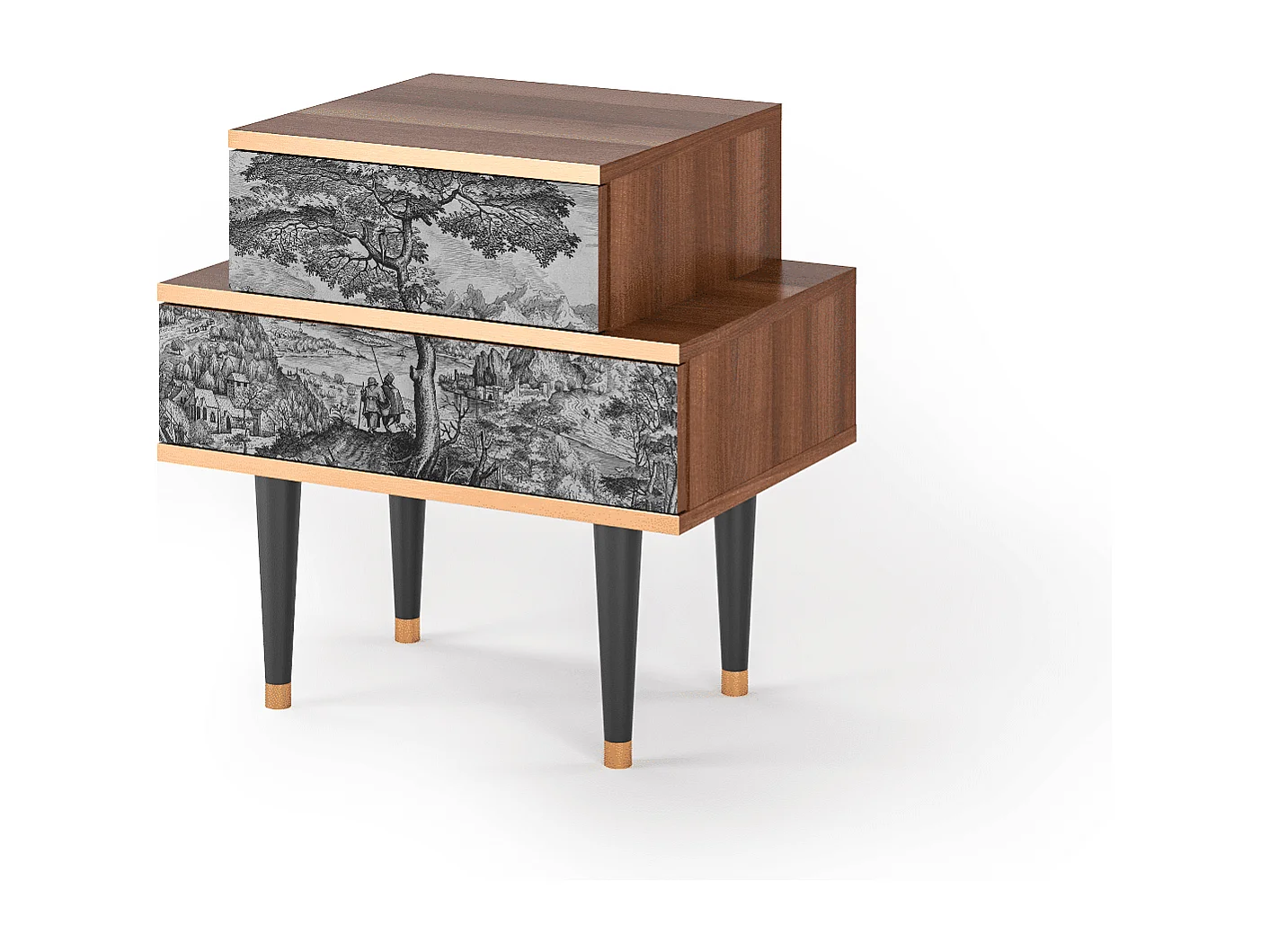 Table de nuit - 58х58х41 cm - NS1 - Milites Requiescentes, Noyer