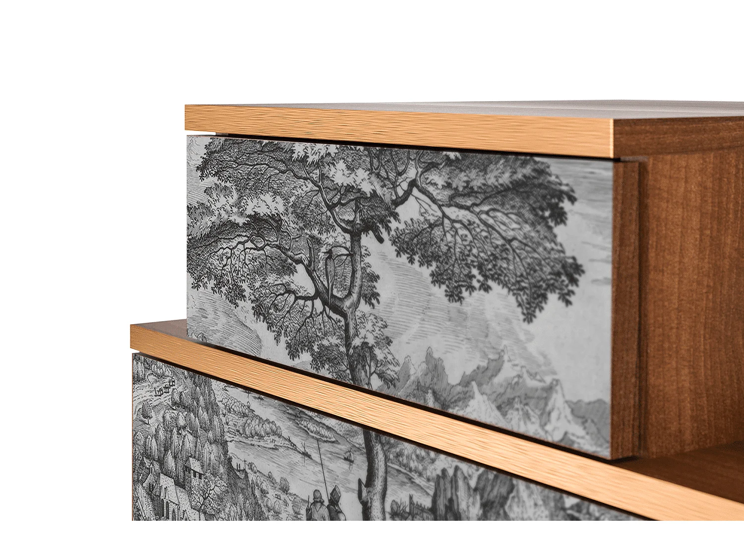 Table de nuit - 58х58х41 cm - NS1 - Milites Requiescentes, Noyer