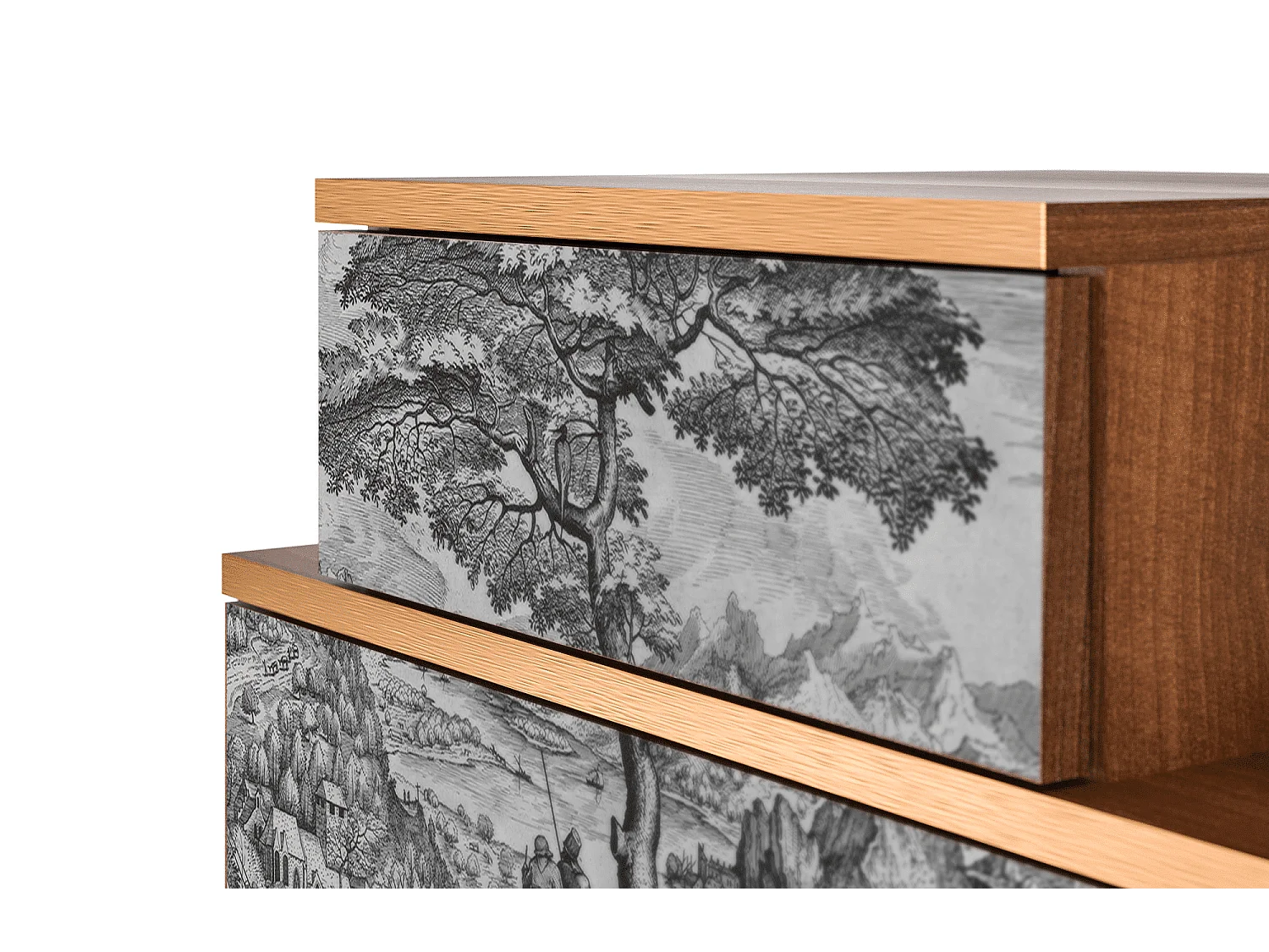 Stolik nocny - 58х58х41 cm - NS1 - Milites Requiescentes, Orzech