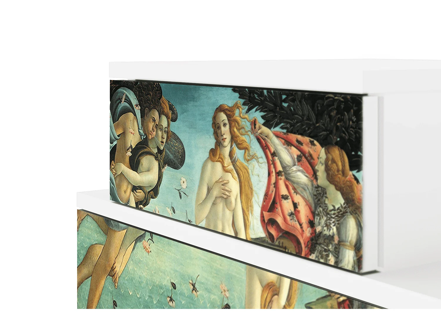 Stolik nocny - 58х58х41 cm - NS1 - The Birth of Venus, Biały