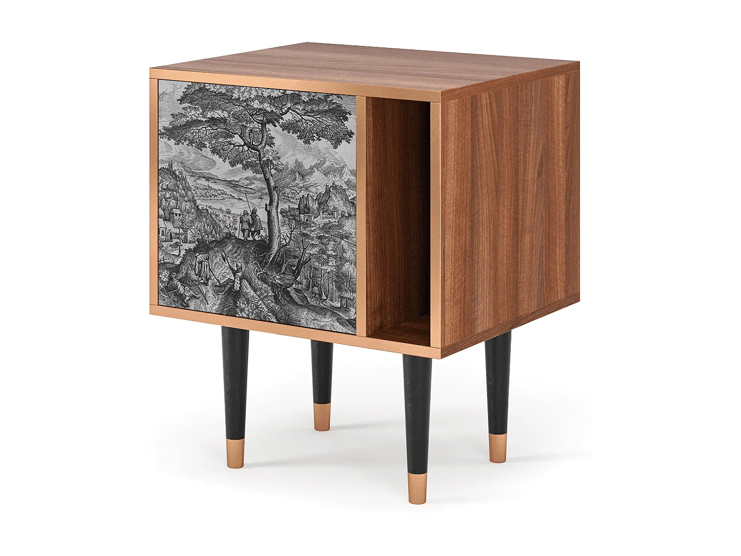 Table de nuit - 57х69х48 cm - S2 - Milites Requiescentes, Noyer