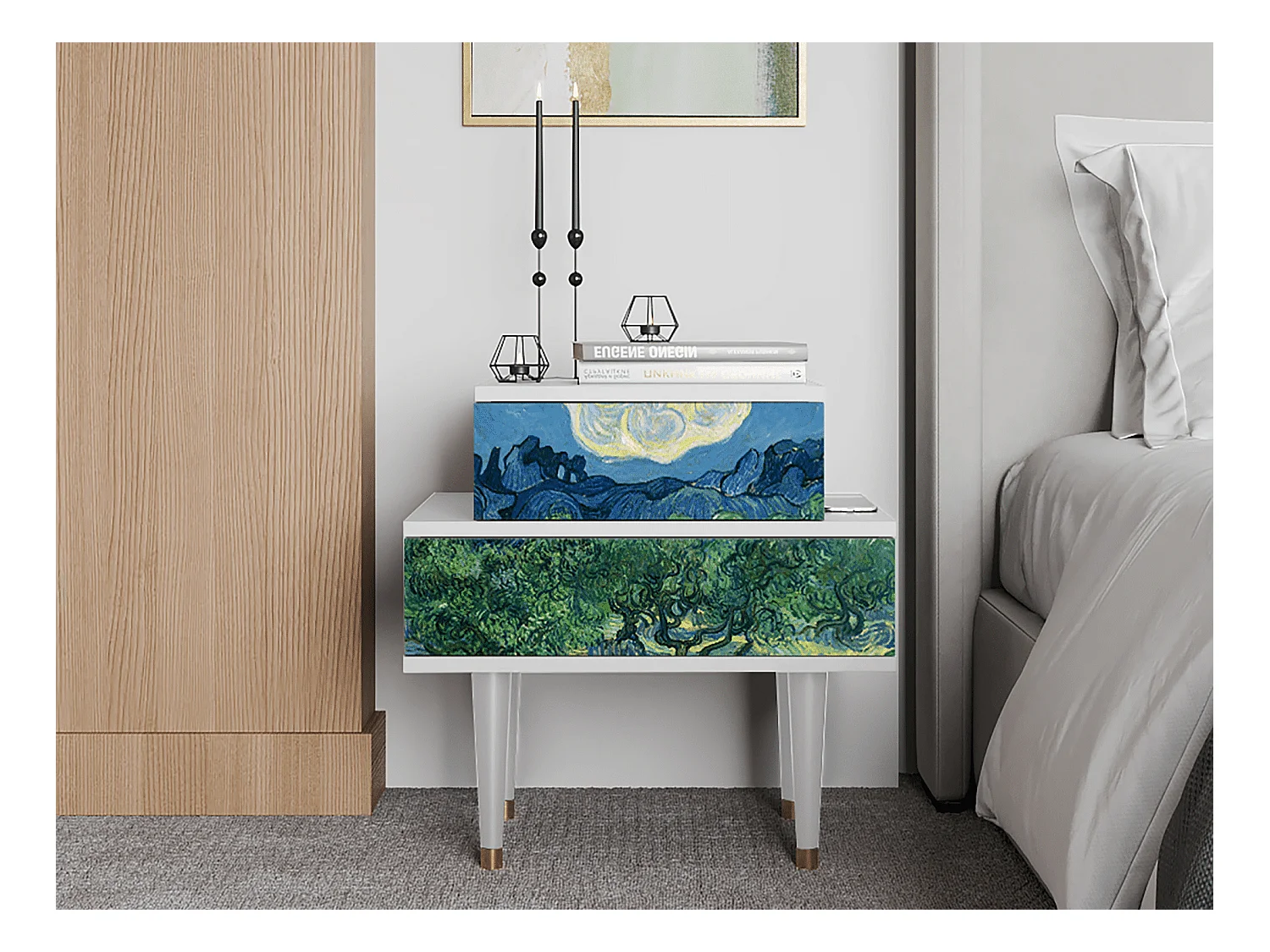 Table de nuit - 58х58х41 cm - NS1 - The Oil Trees, Blanc