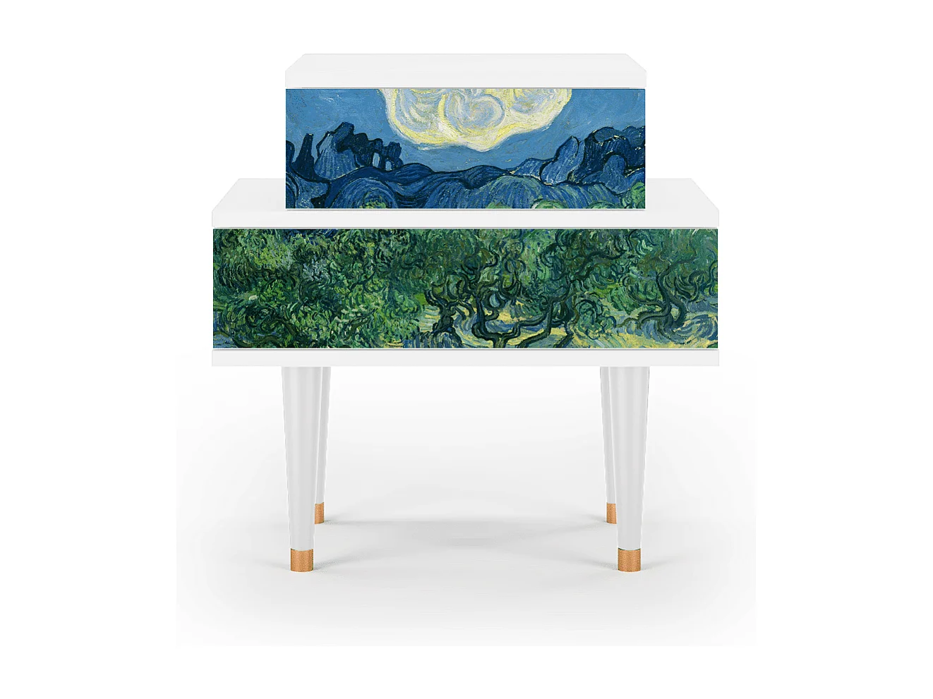 Mesita de noche - 58х58х41 cm - NS1 - The Oil Trees, Blanco