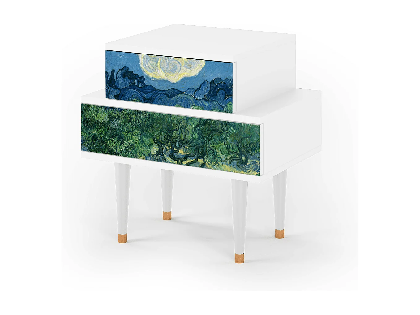 Mesita de noche - 58х58х41 cm - NS1 - The Oil Trees, Blanco