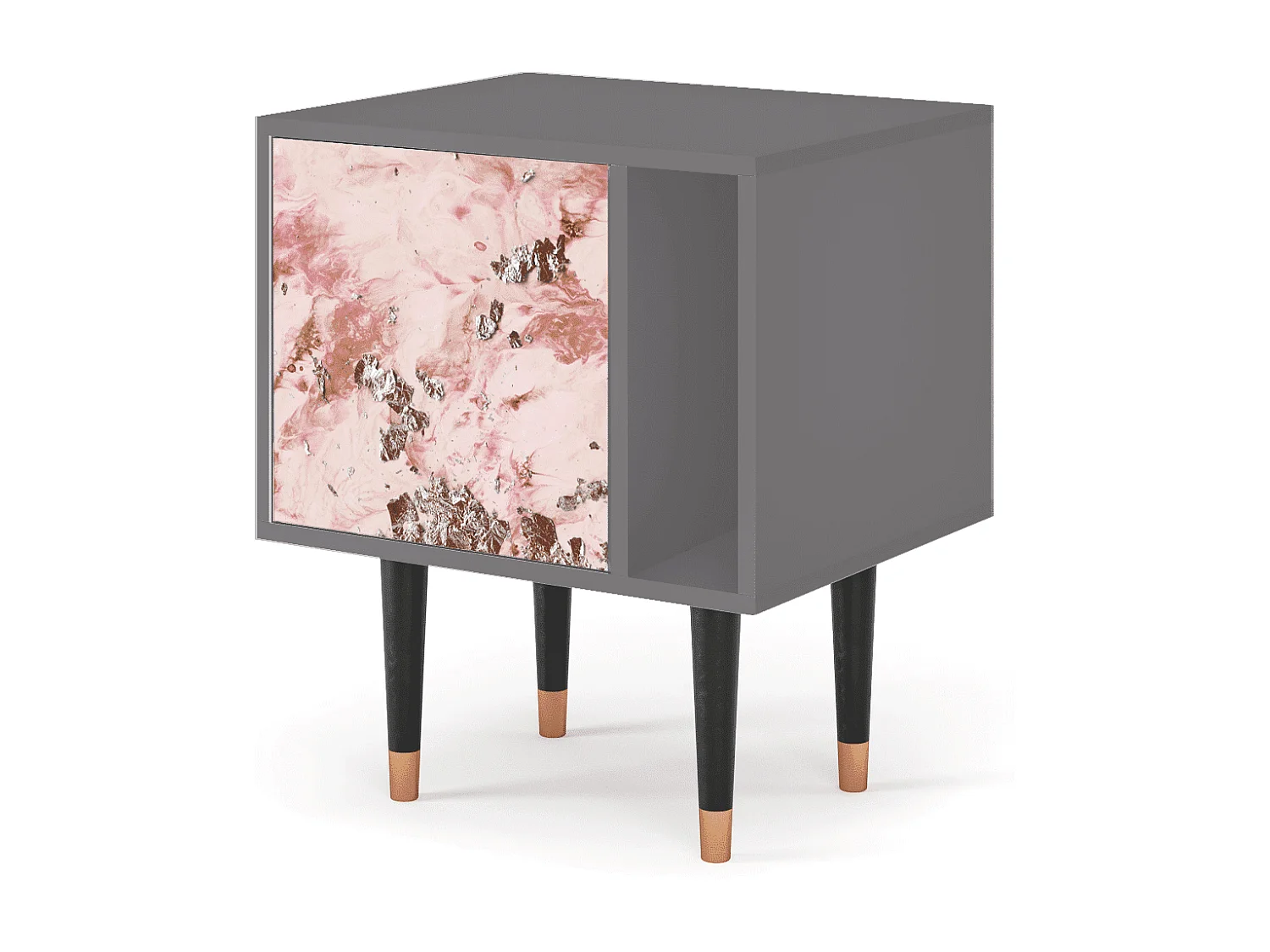 Stolik nocny - 57х69х48 cm - S2 - Cotton Candy, Szary