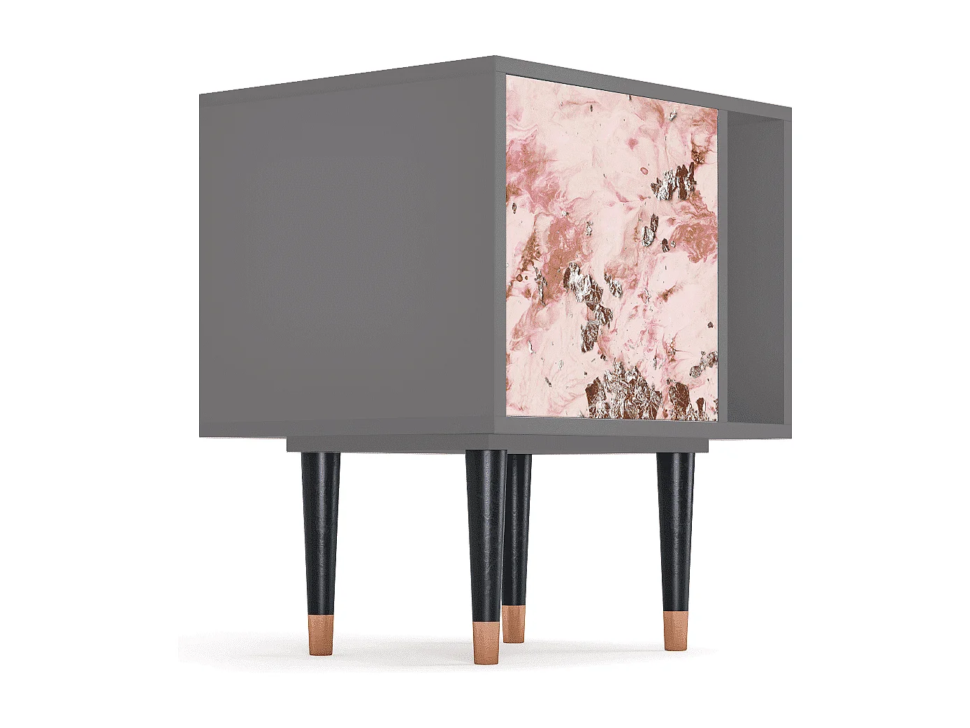 Stolik nocny - 57х69х48 cm - S2 - Cotton Candy, Szary