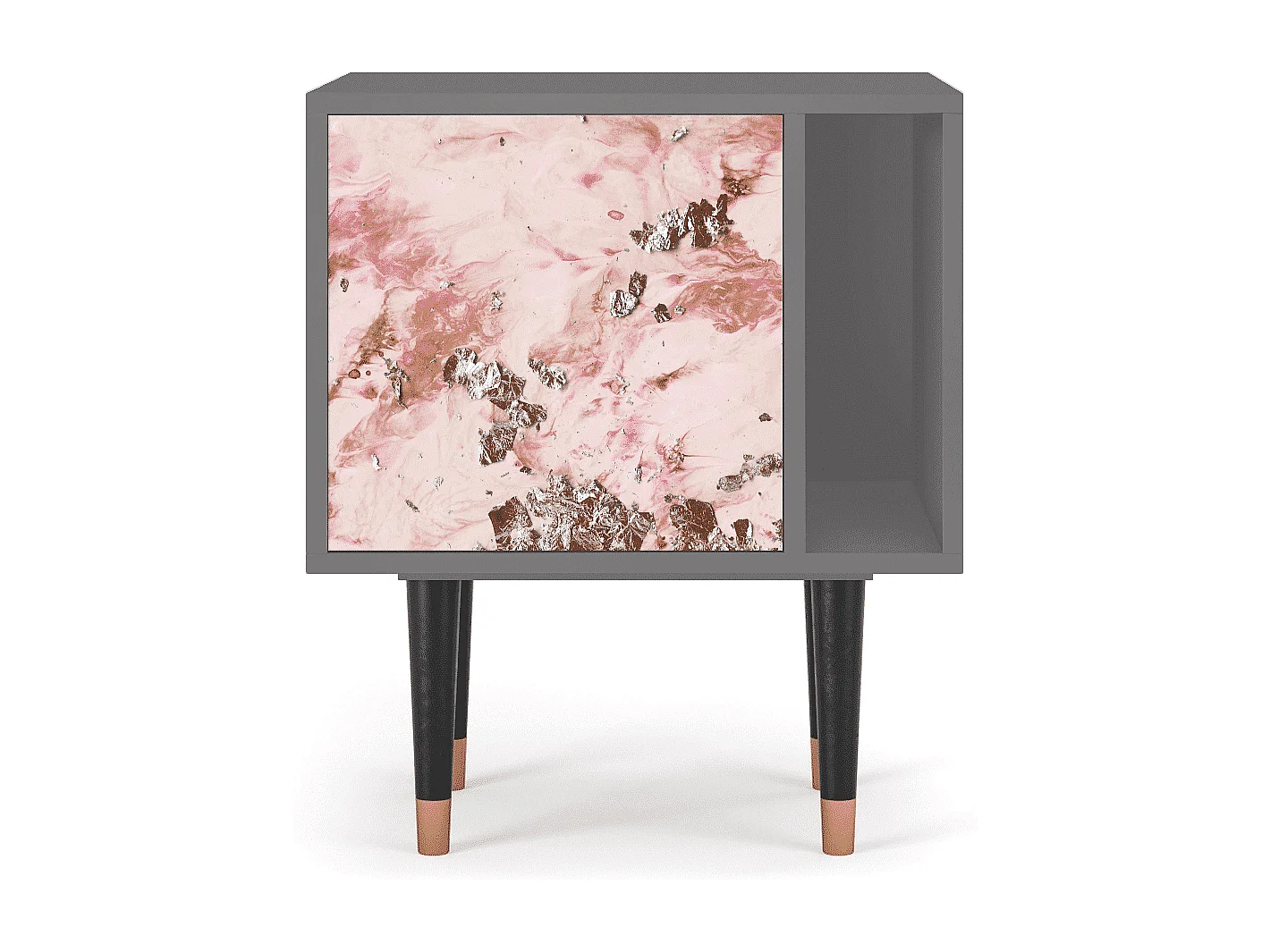 Stolik nocny - 57х69х48 cm - S2 - Cotton Candy, Szary