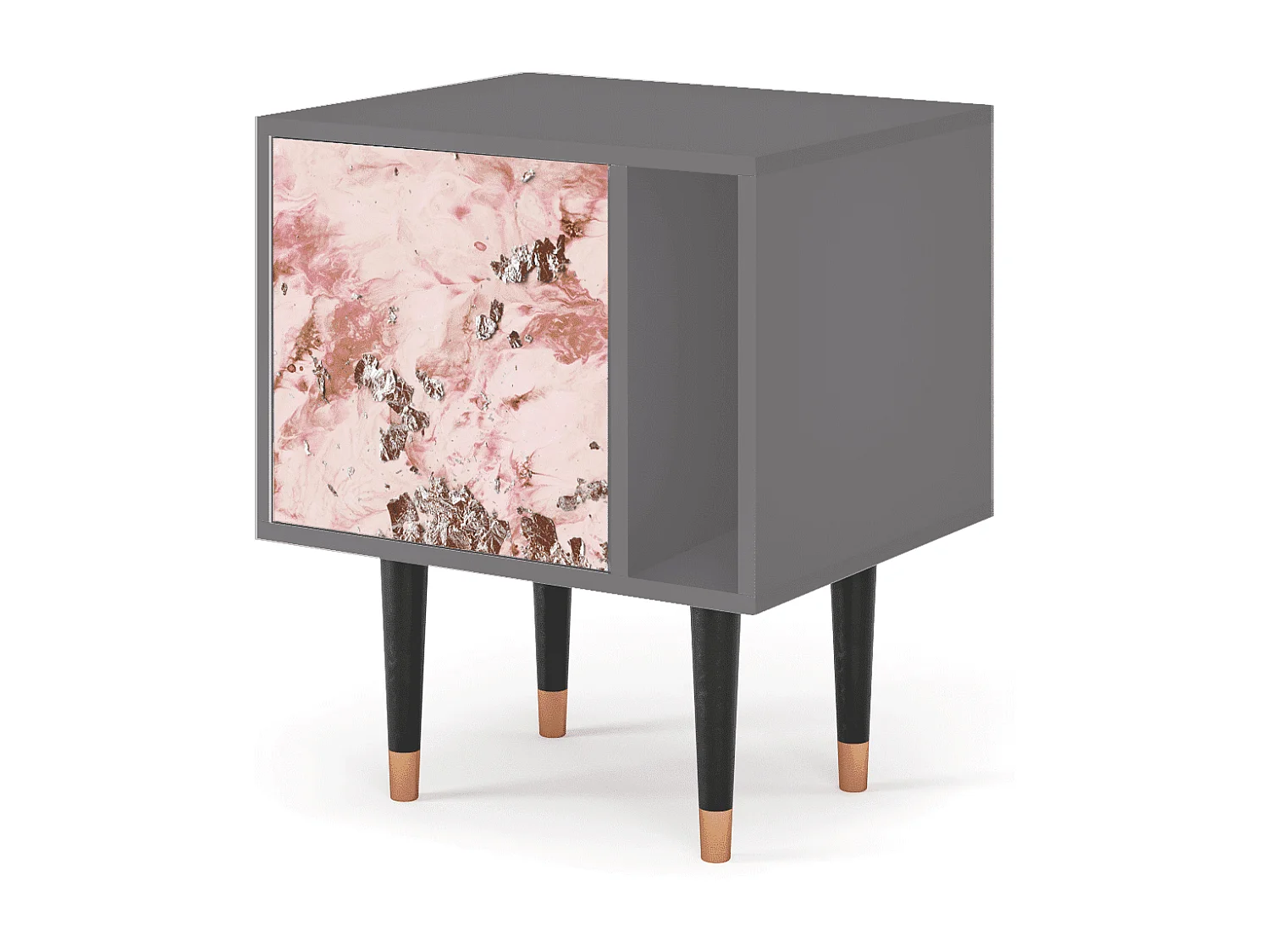 Stolik nocny - 57х69х48 cm - S2 - Cotton Candy, Szary