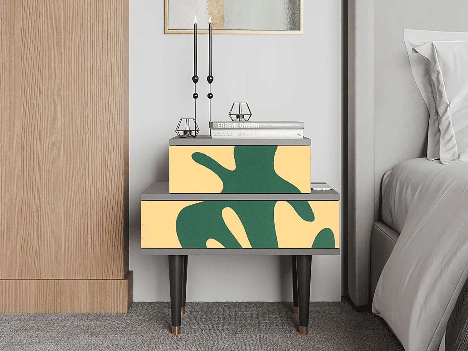 Stolik nocny - 58х58х41 cm - NS1 - Constellations by Arp, Szary