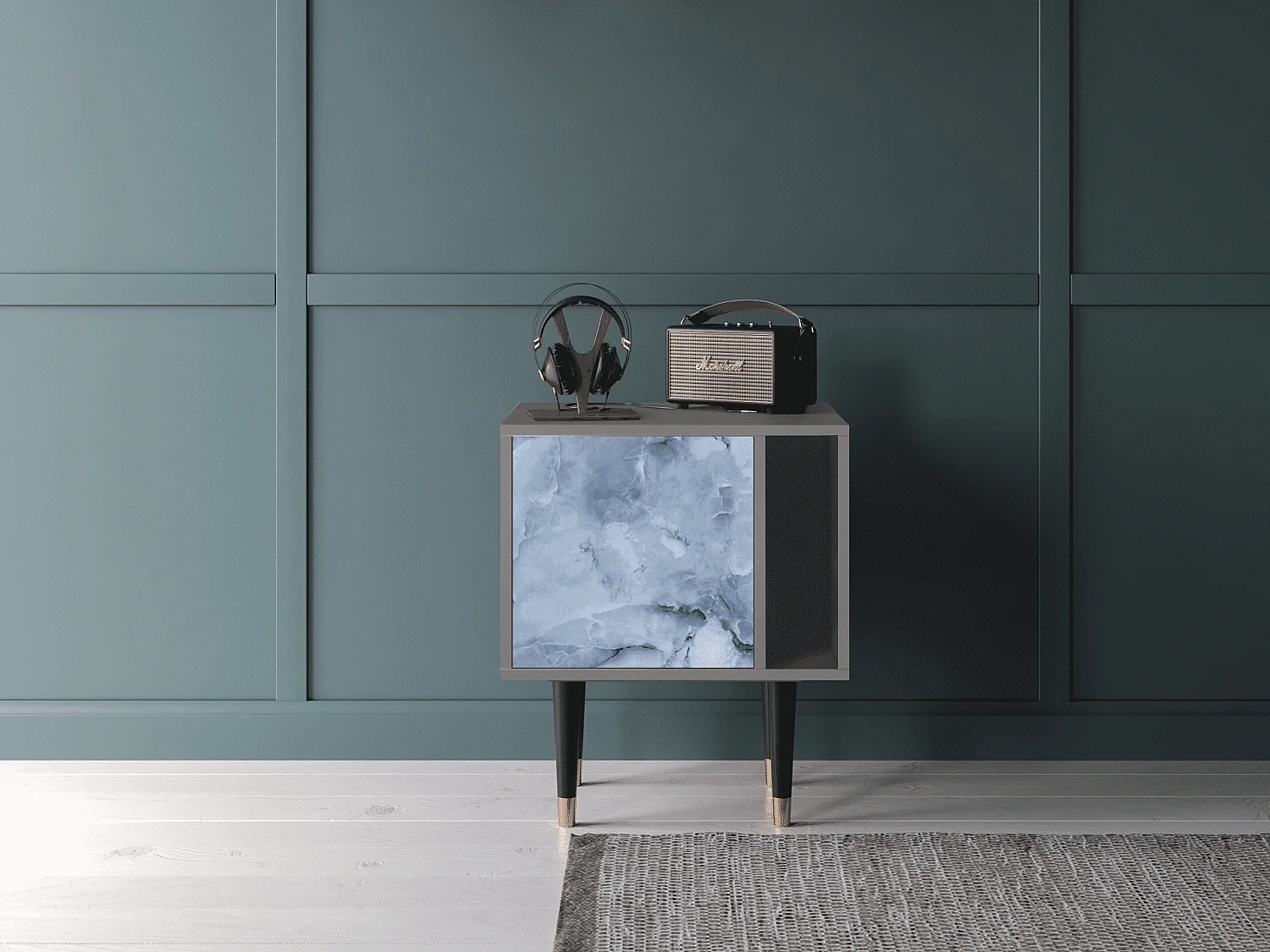 Mesita de noche - 57х69х48 cm - S2 - Feather Ice, Gris