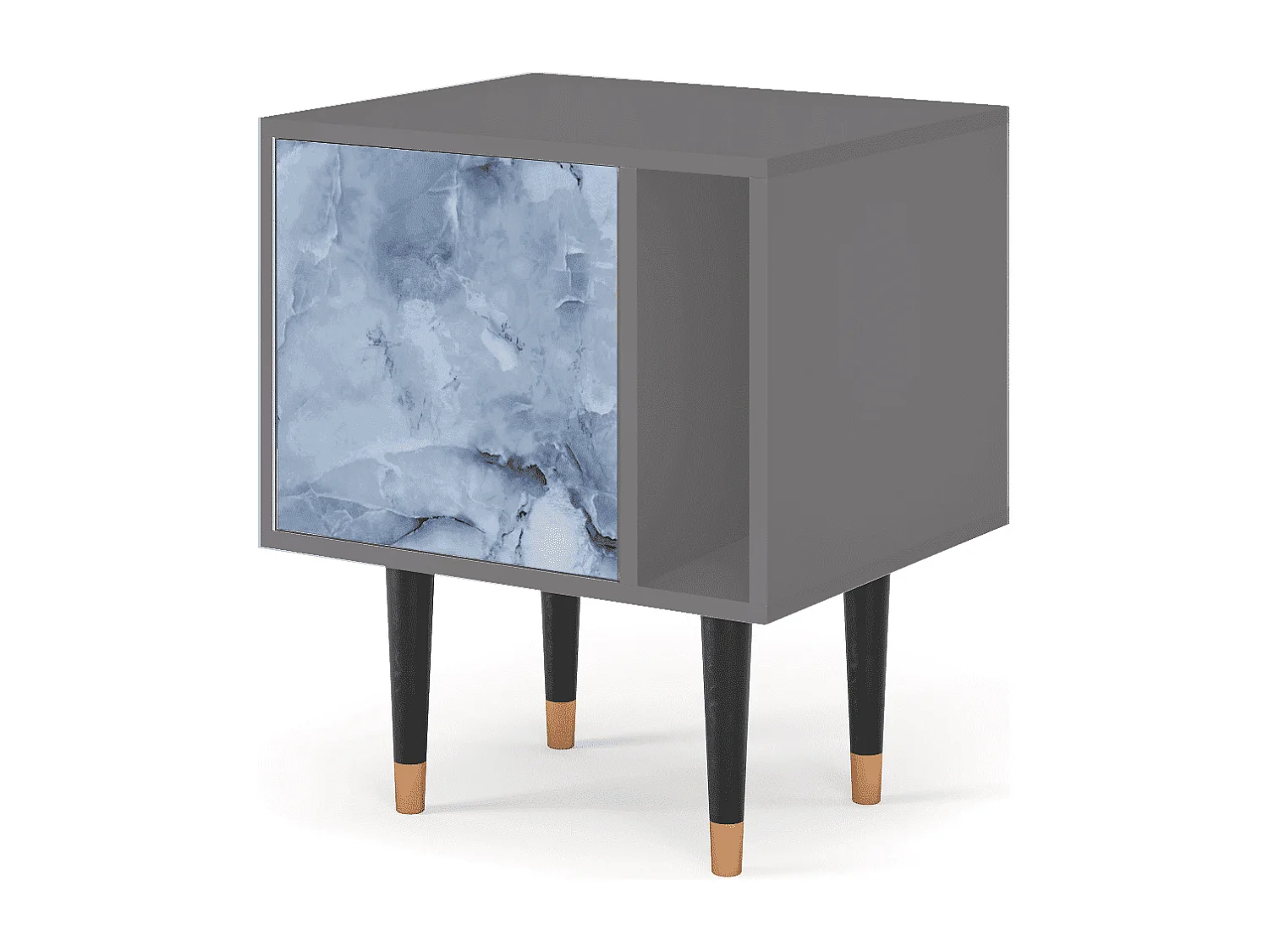 Mesita de noche - 57х69х48 cm - S2 - Feather Ice, Gris