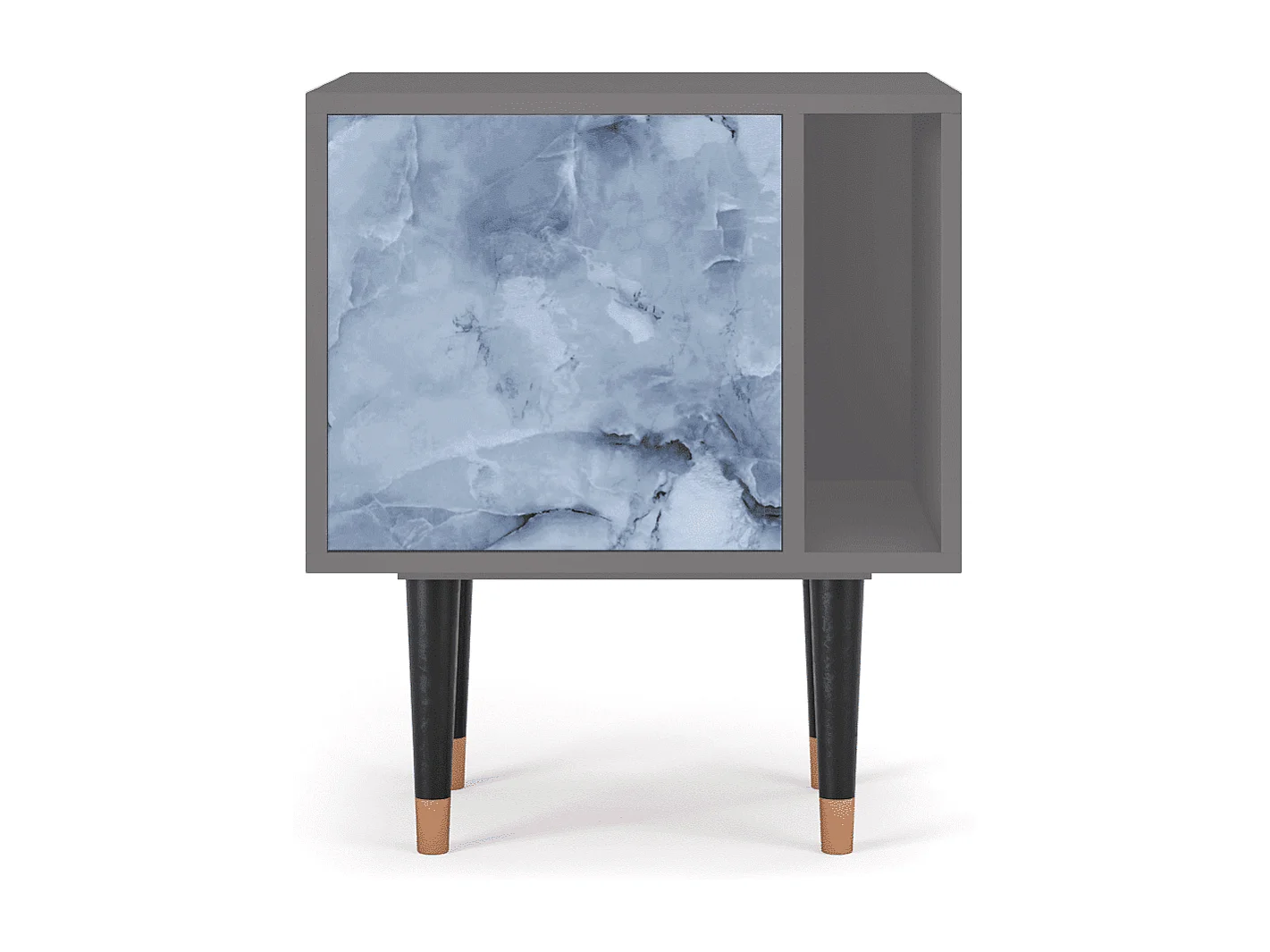 Stolik nocny - 57х69х48 cm - S2 - Feather Ice, Szary