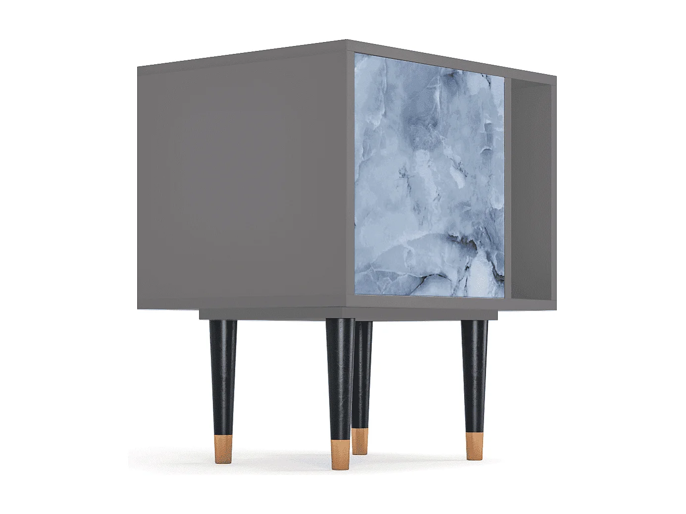 Stolik nocny - 57х69х48 cm - S2 - Feather Ice, Szary