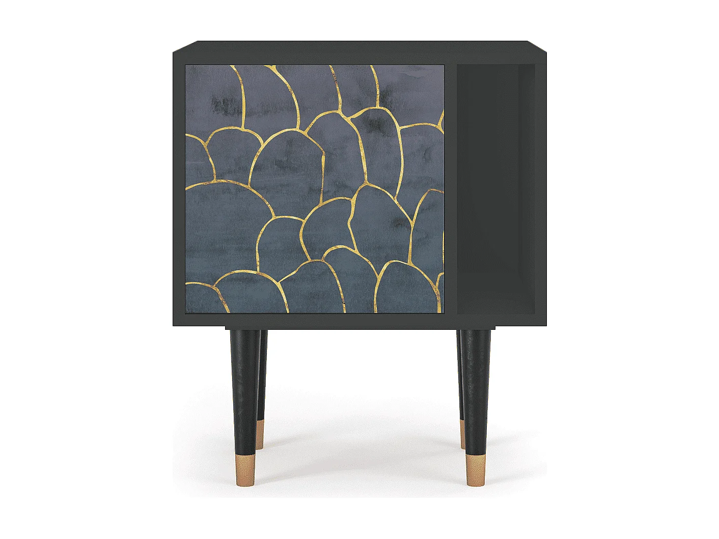 Stolik nocny - 57х69х48 cm - S2 - Blue Lagoon, Antracyt