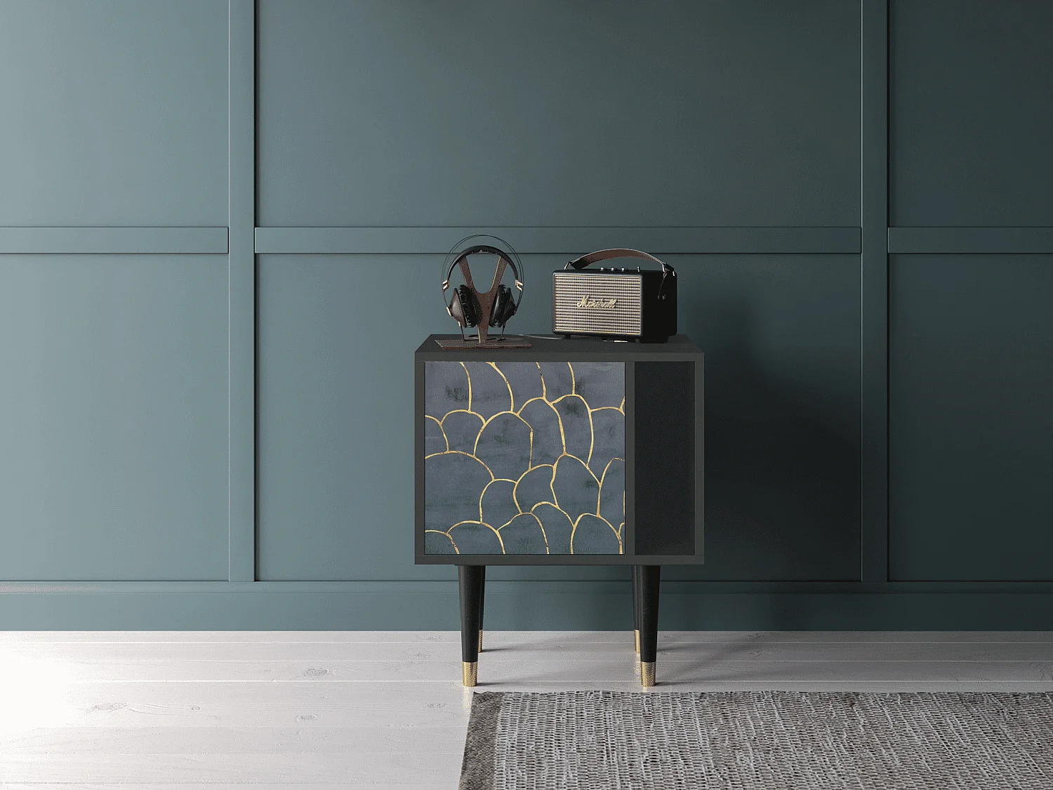 Table de nuit - 57х69х48 cm - S2 - Blue Lagoon, Anthracite