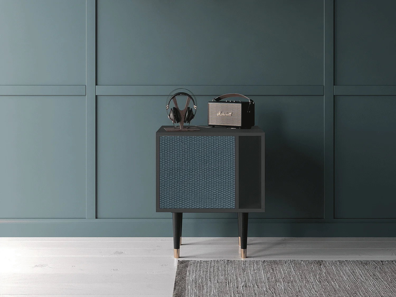 Table de nuit - 57х69х48 cm - S2 - Knitted Pattern, Anthracite