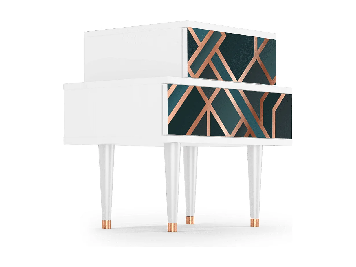 Stolik nocny - 58х58х41 cm - NS1 - Poppy Garden, Biały