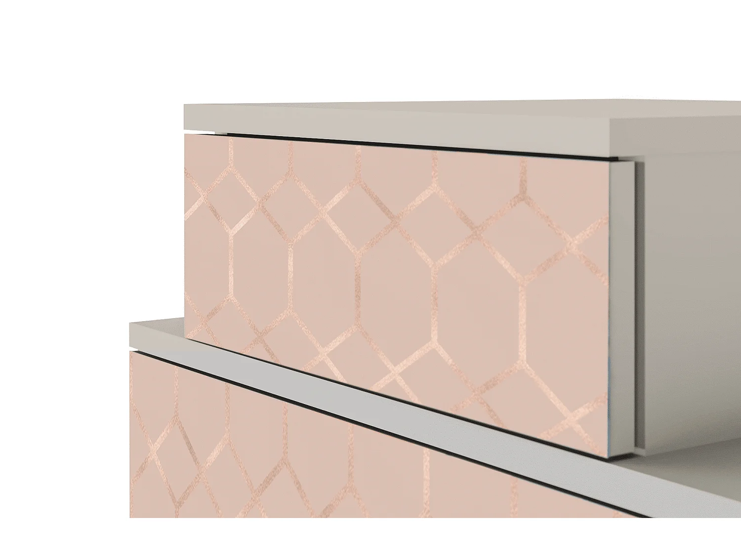 Stolik nocny - 58х58х41 cm - NS1 - Rose Honeycomb, Piaskowy