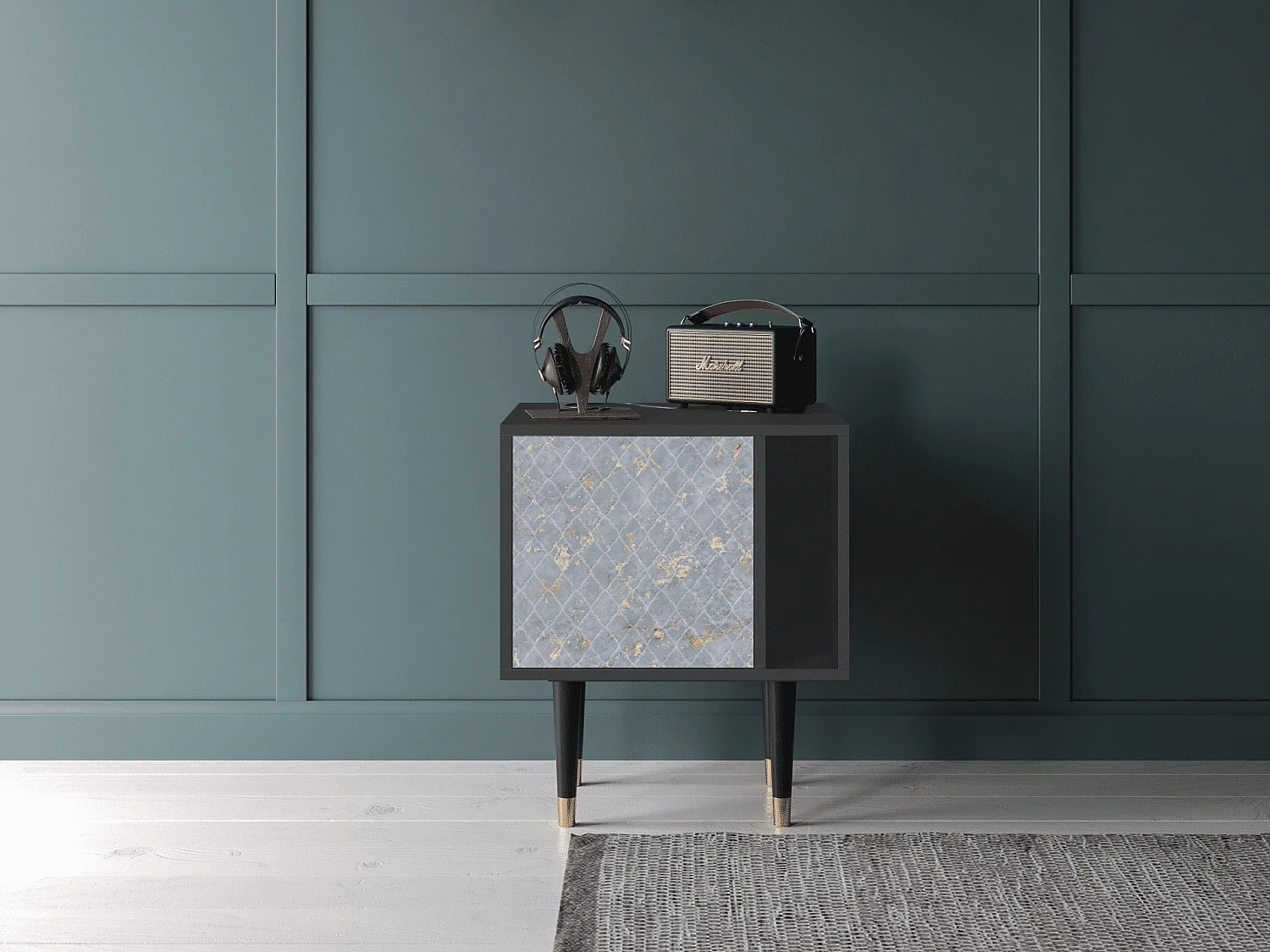 Comodino - 57х69х48 cm - S2 - Golden Smoke, Antracite