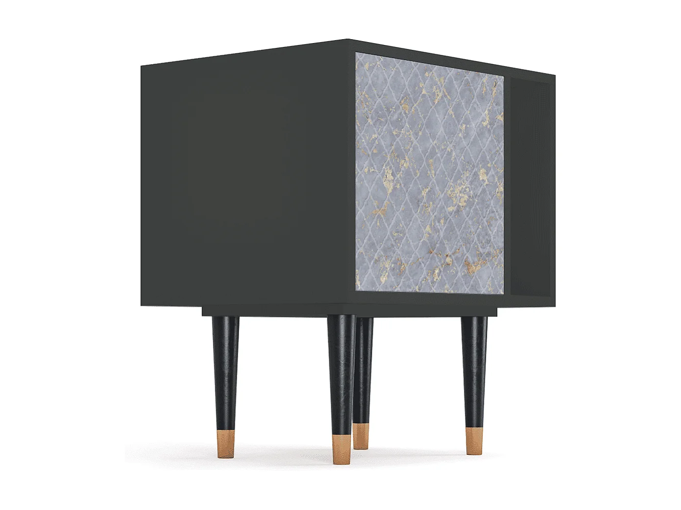 Comodino - 57х69х48 cm - S2 - Golden Smoke, Antracite