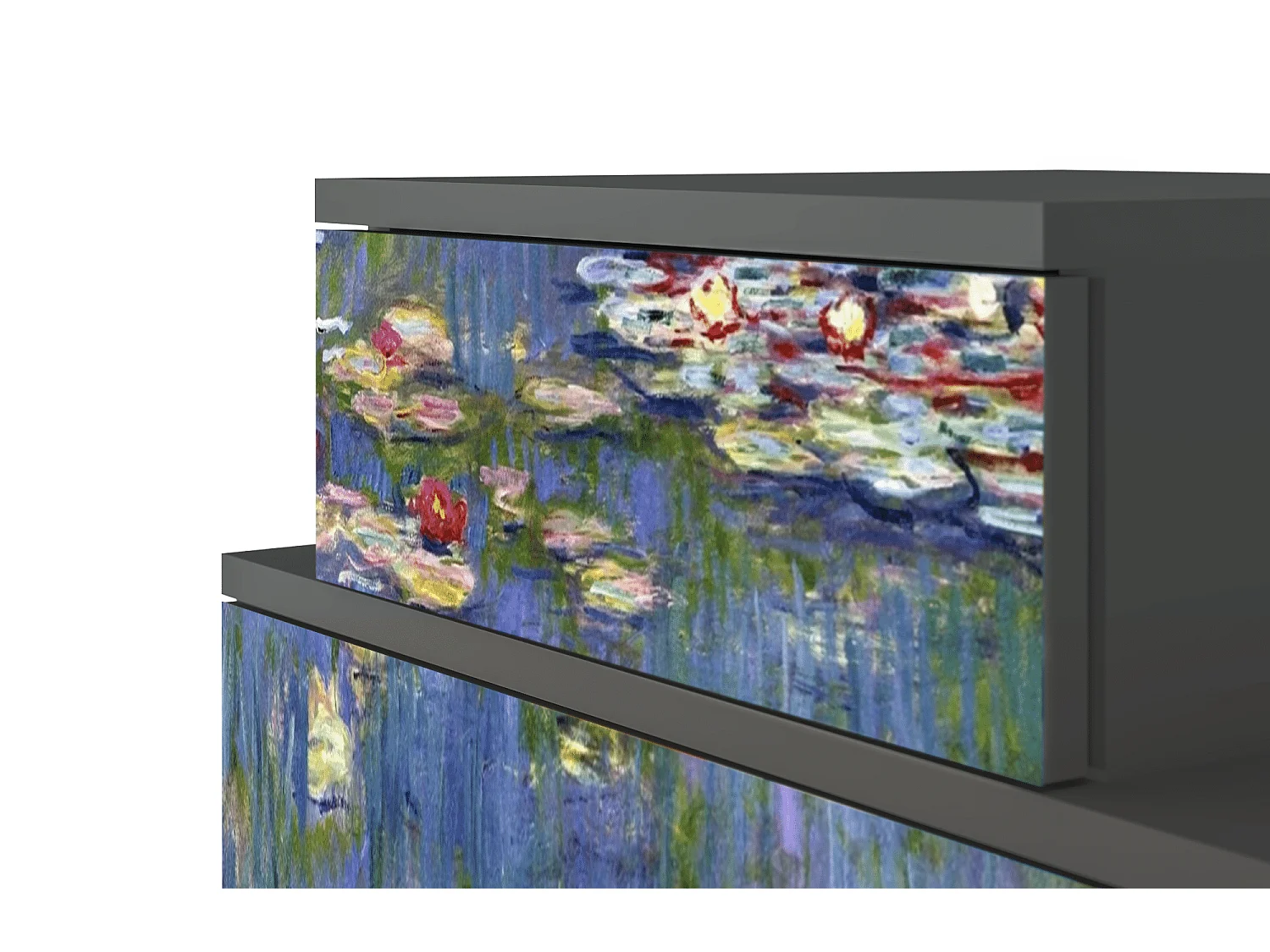 Comodino - 58х58х41 cm - NS1 - The water lily pond  , Antracite