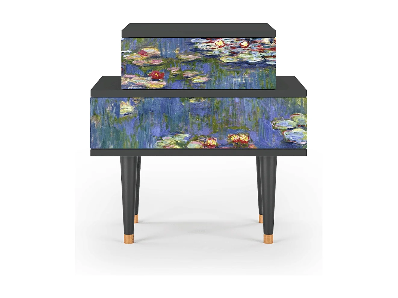 Criado-mudo - 58х58х41 cm - NS1 - The water lily pond  , Antracite