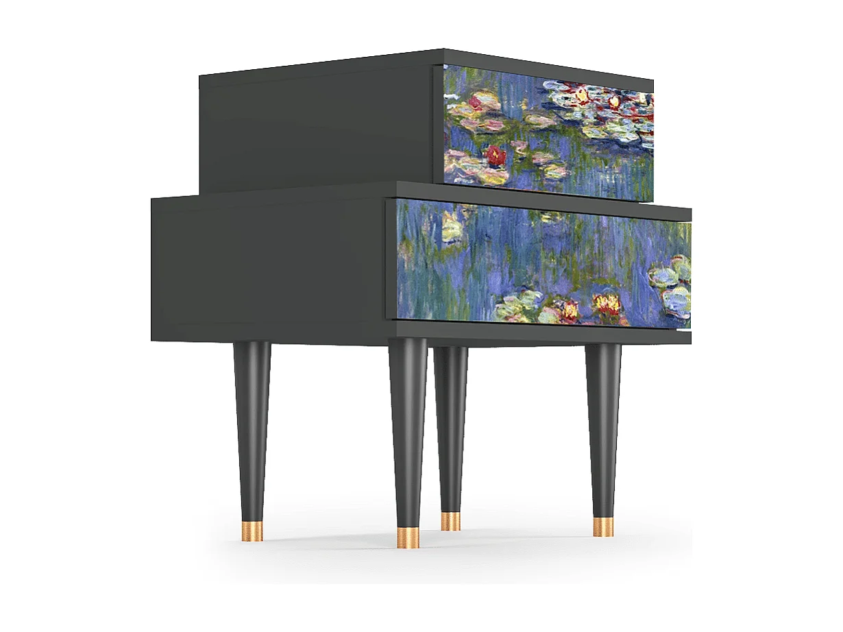 Criado-mudo - 58х58х41 cm - NS1 - The water lily pond  , Antracite