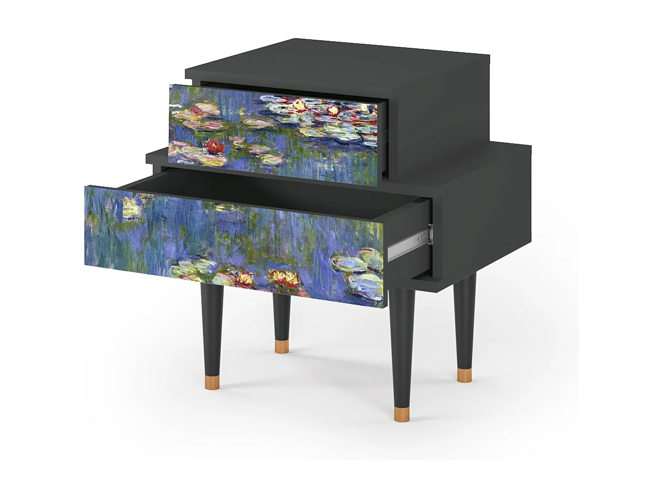 Criado-mudo - 58х58х41 cm - NS1 - The water lily pond  , Antracite