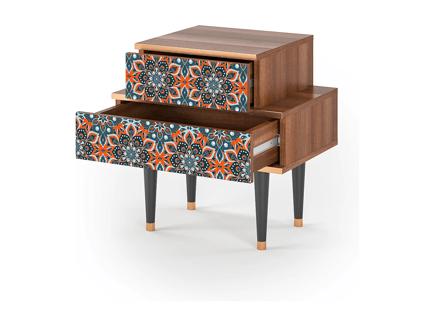 Comodino - 58х58х41 cm - NS1 - Fire Beetle, Noce