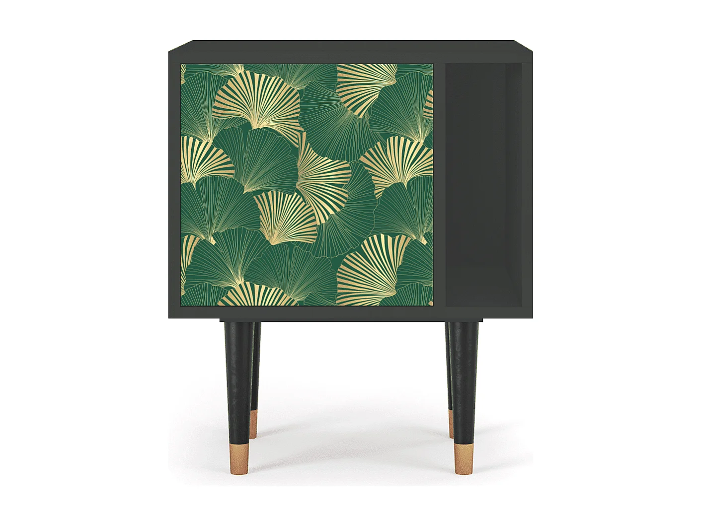 Mesita de noche - 57х69х48 cm - S2 - Gold Ginkgo, Antracita