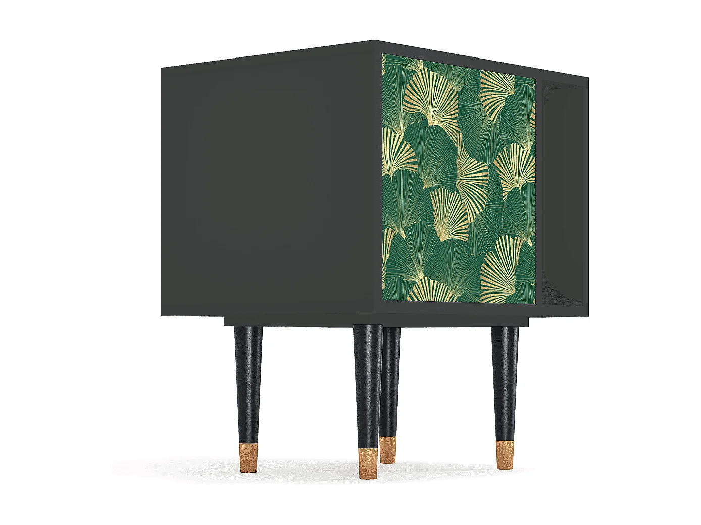 Mesita de noche - 57х69х48 cm - S2 - Gold Ginkgo, Antracita