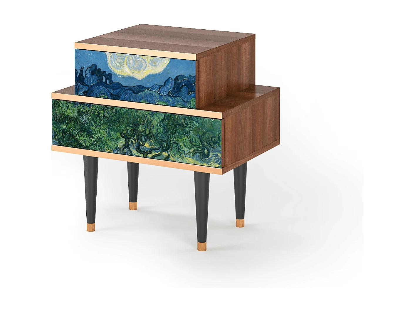 Mesita de noche - 58х58х41 cm - NS1 - The Oil Trees, Nogal