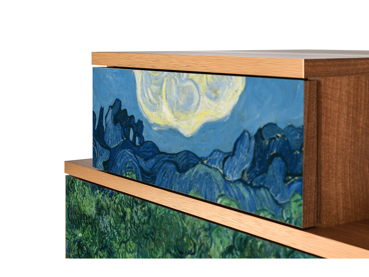 Mesita de noche - 58х58х41 cm - NS1 - The Oil Trees, Nogal