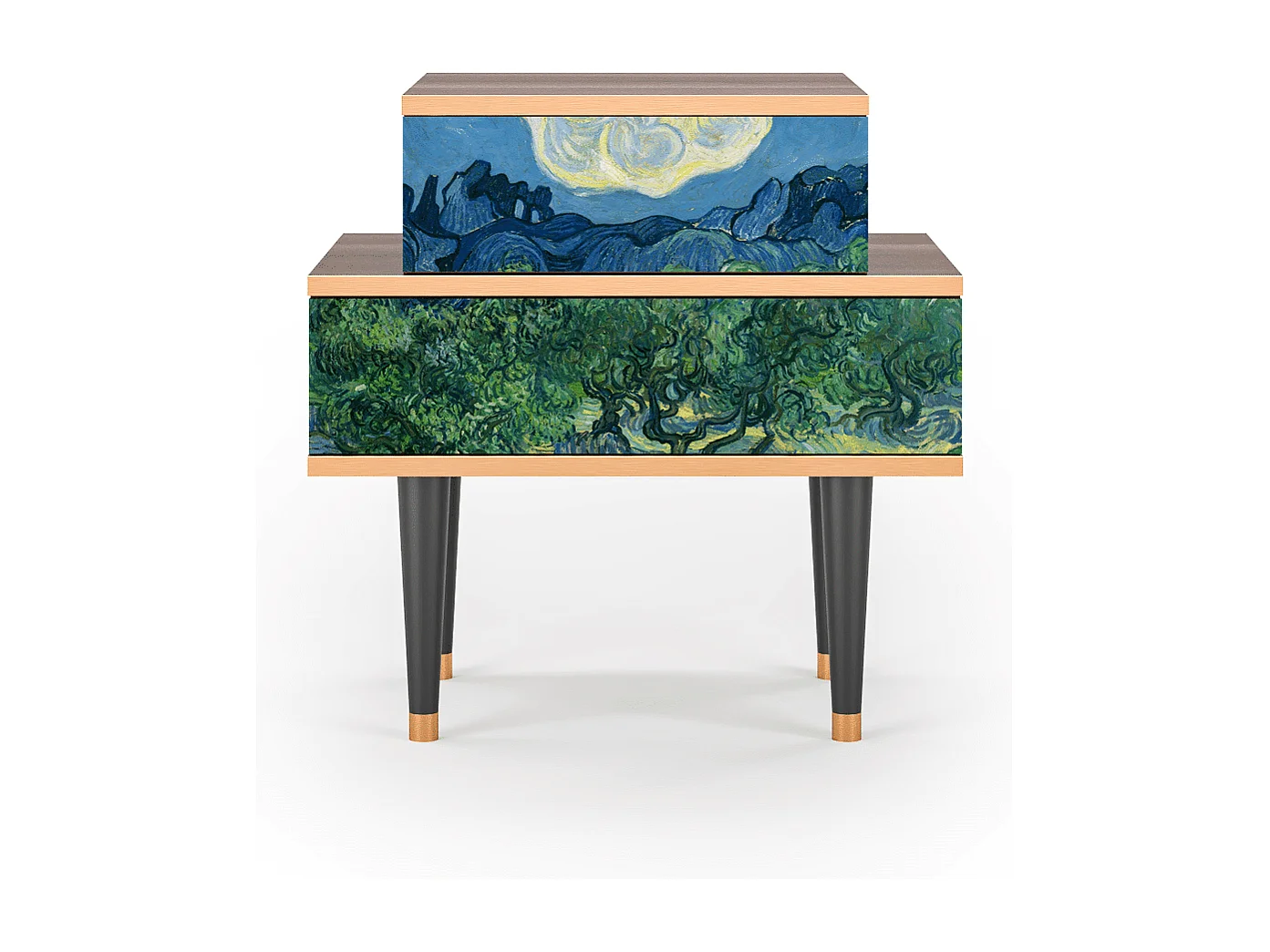 Stolik nocny - 58х58х41 cm - NS1 - The Oil Trees, Orzech