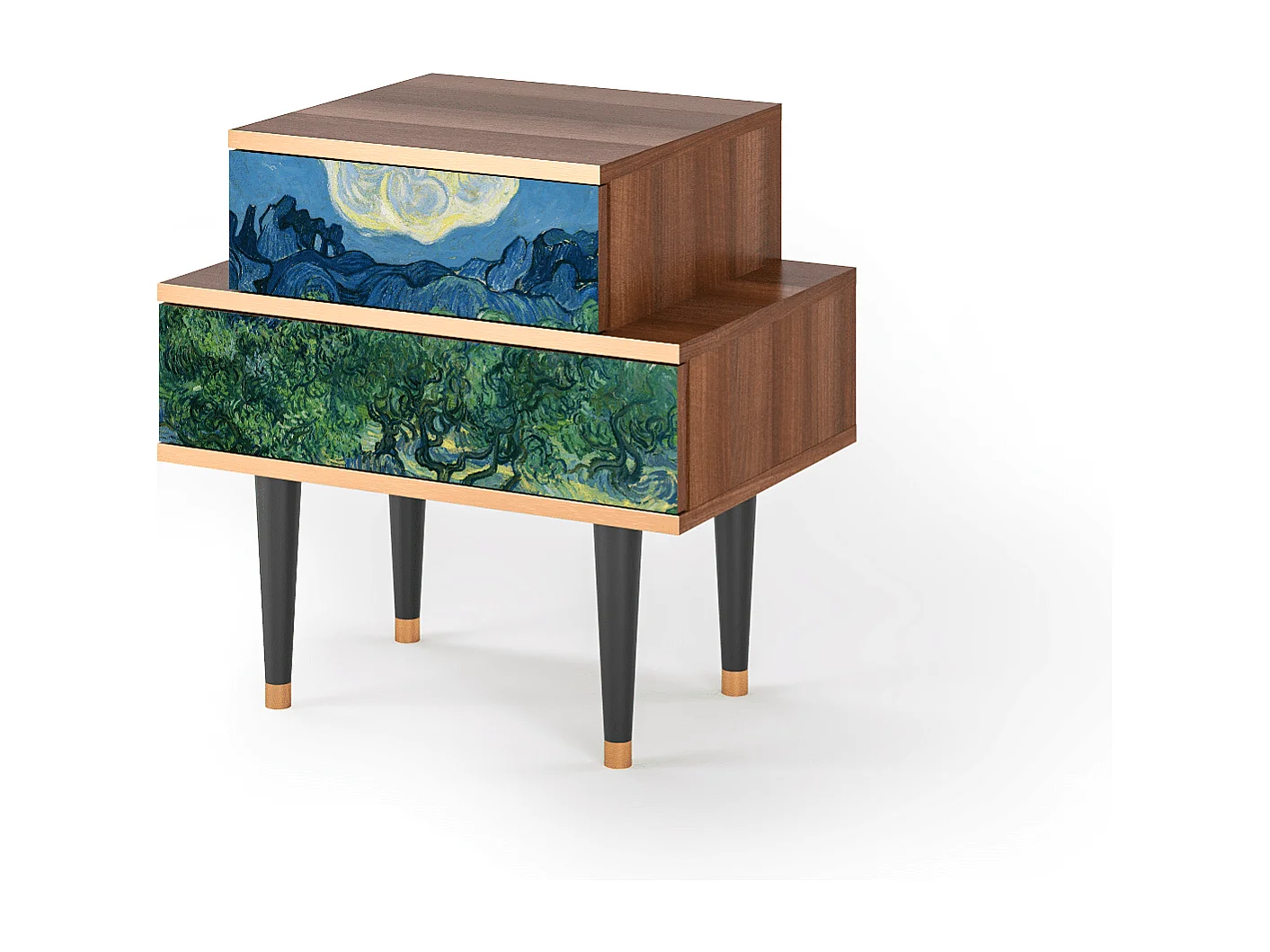 Stolik nocny - 58х58х41 cm - NS1 - The Oil Trees, Orzech