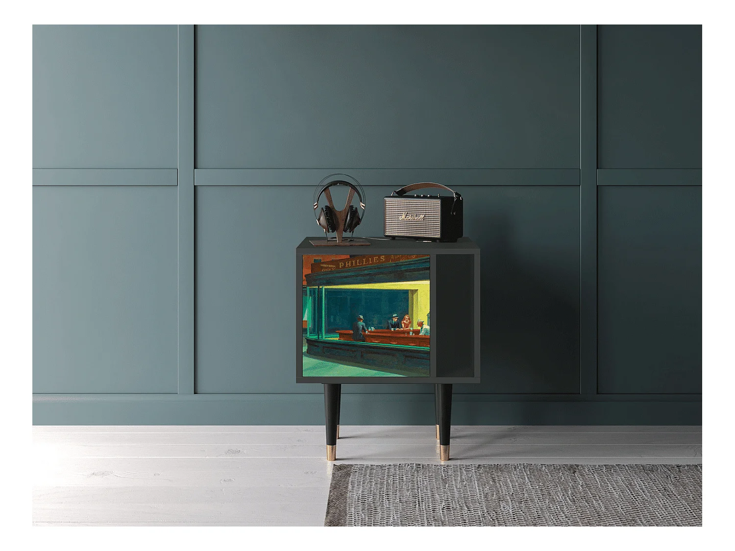 Table de nuit - 57х69х48 cm - S2 - Nighthawks by Hopper, Anthracite