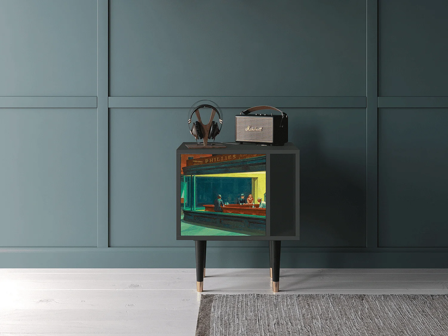 Table de nuit - 57х69х48 cm - S2 - Nighthawks by Hopper, Anthracite