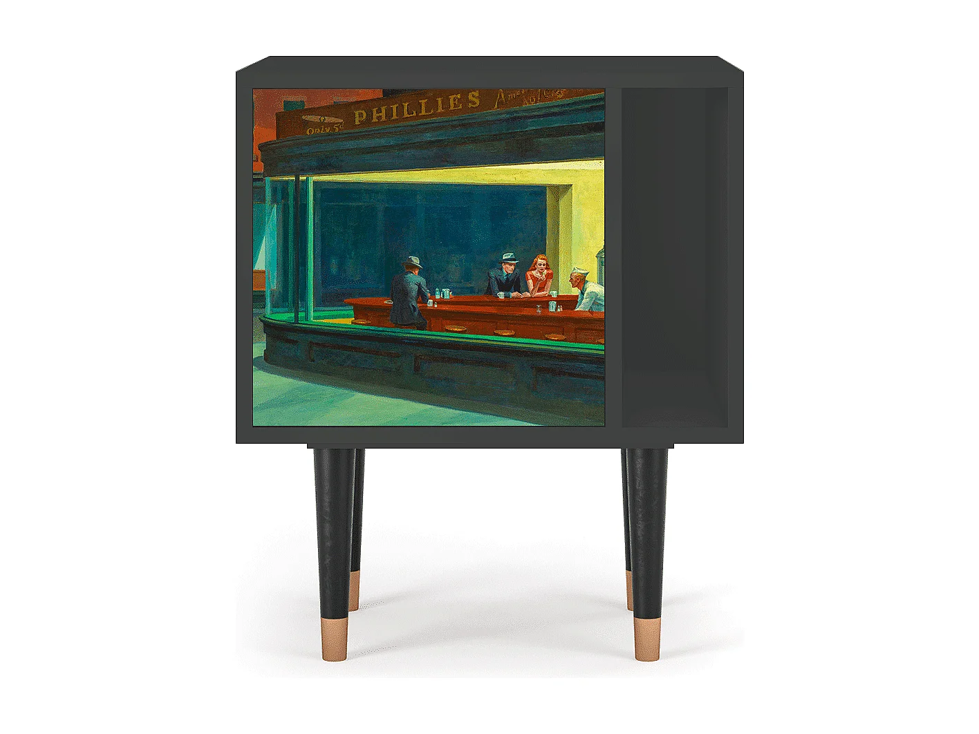 Table de nuit - 57х69х48 cm - S2 - Nighthawks by Hopper, Anthracite