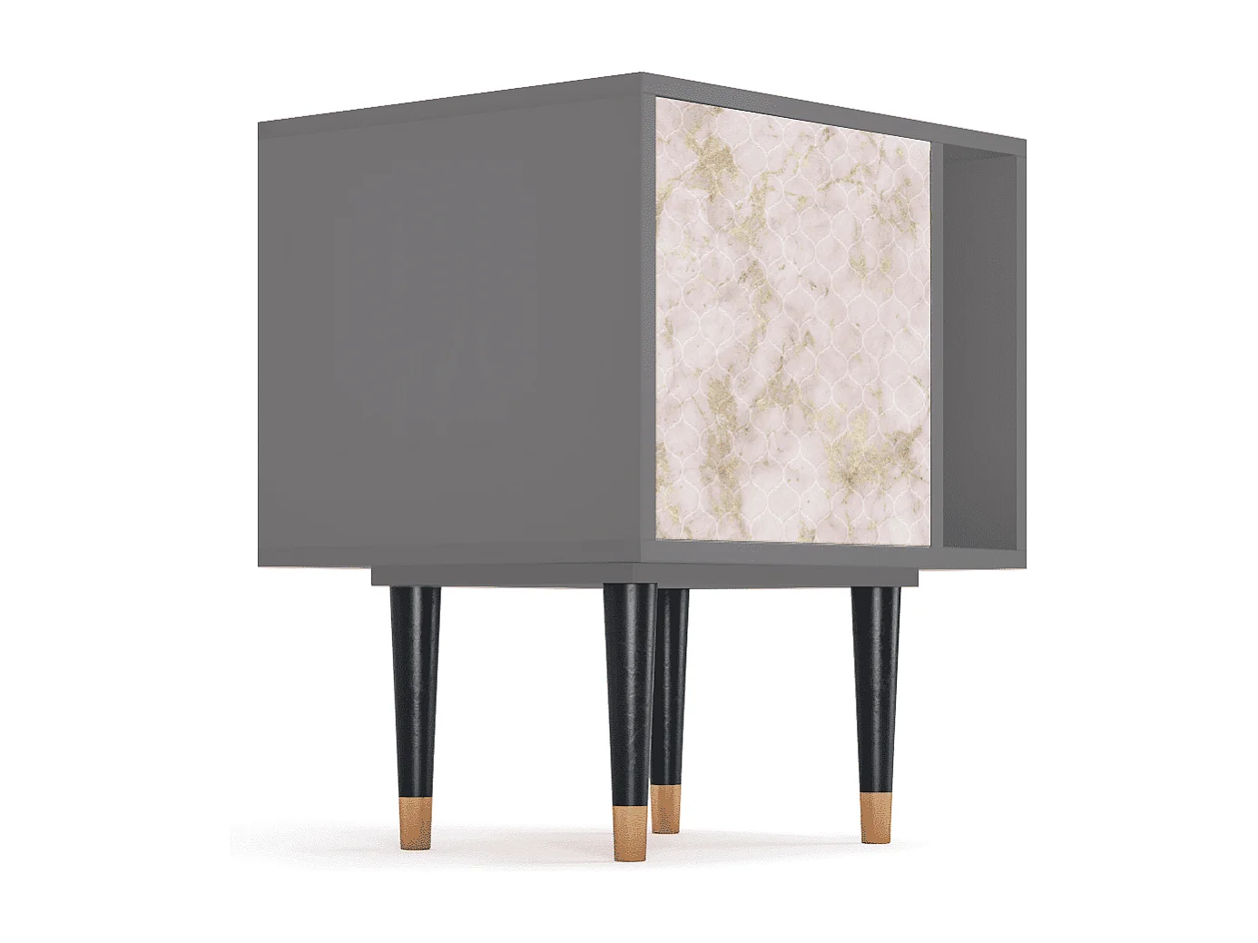 Nachtkastje - 57х69х48 cm - S2 - Dirty Roses, Grijs