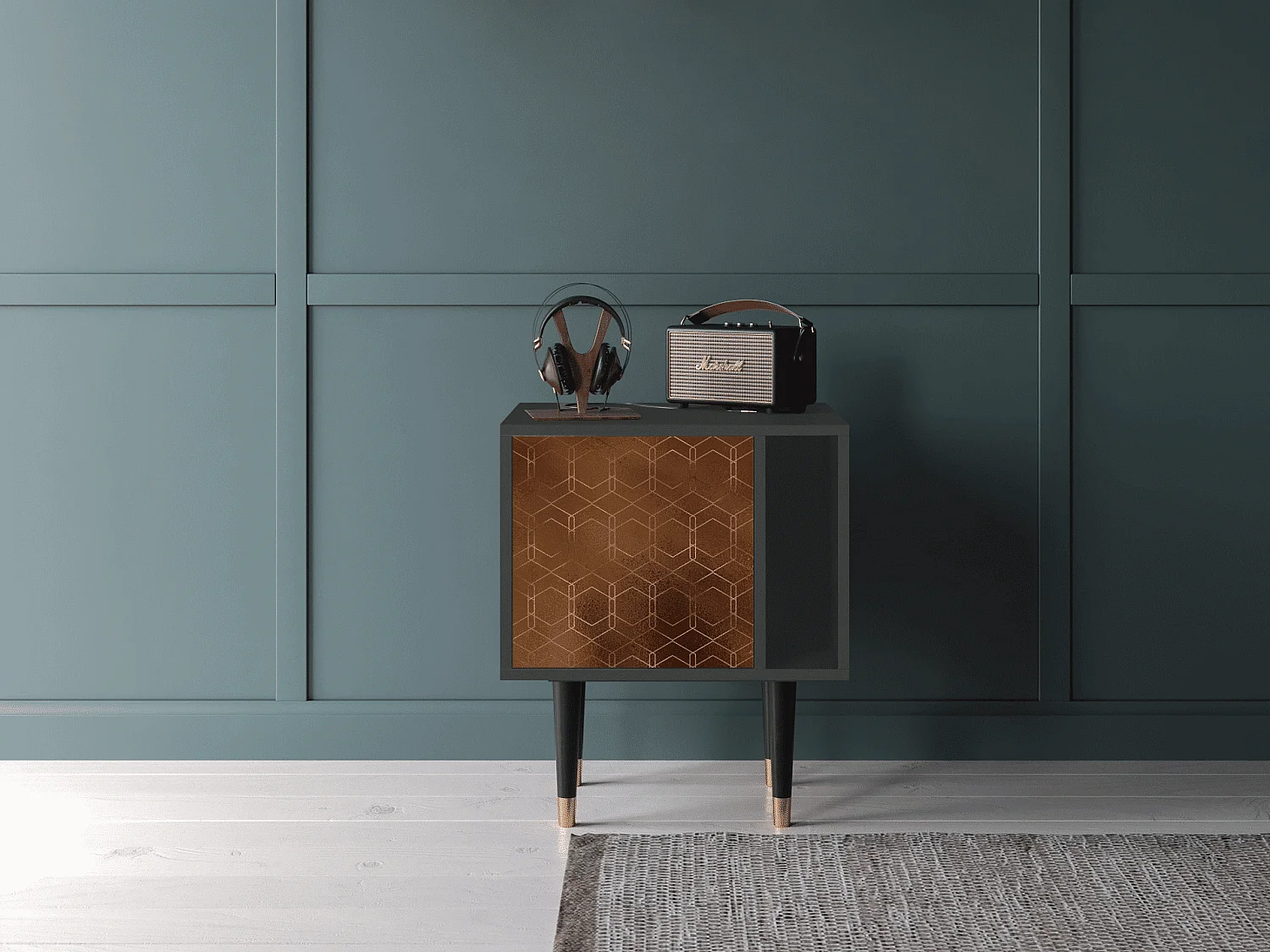 Table de nuit - 57х69х48 cm - S2 - Chocolate Bar, Anthracite