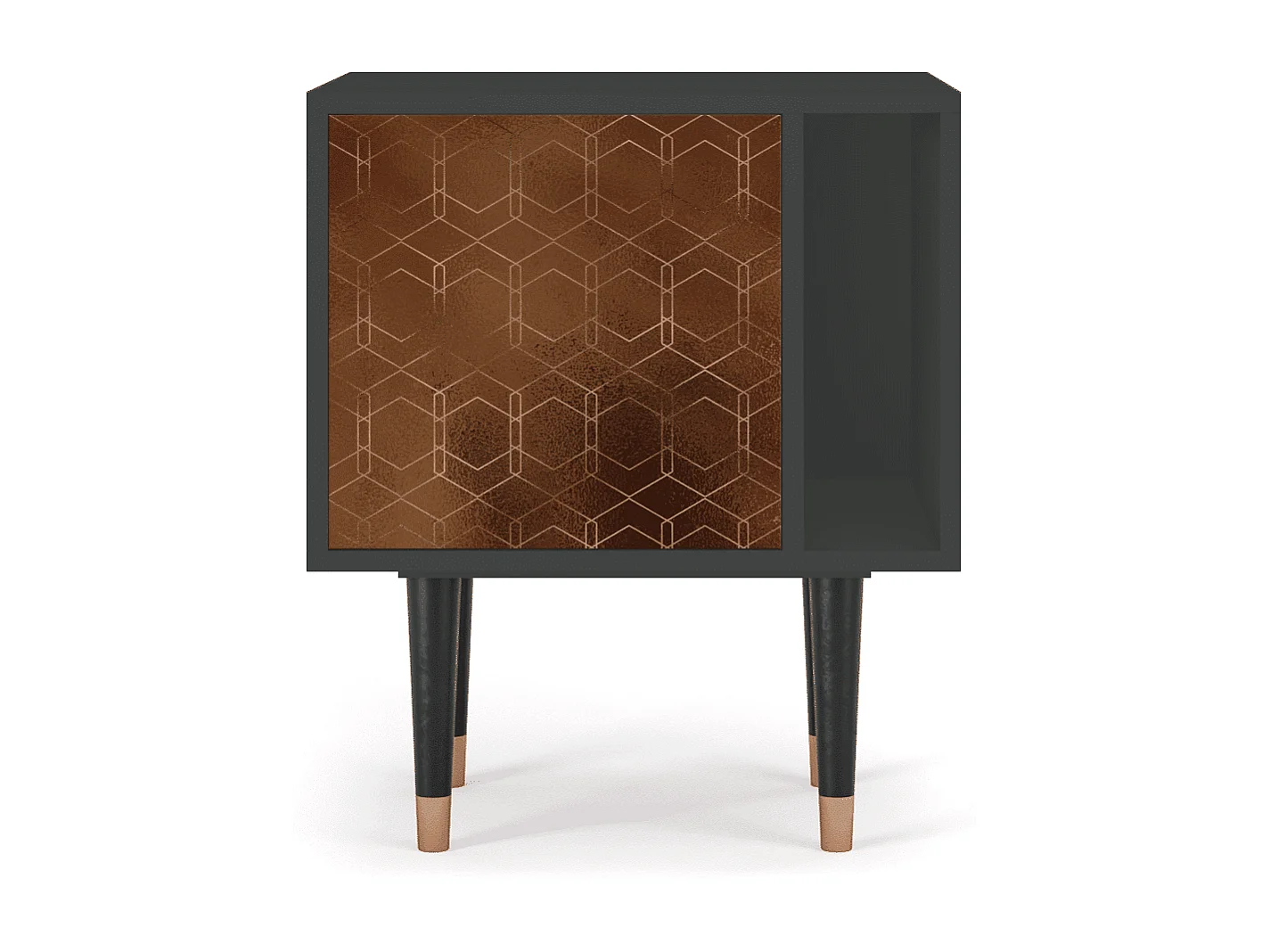 Table de nuit - 57х69х48 cm - S2 - Chocolate Bar, Anthracite