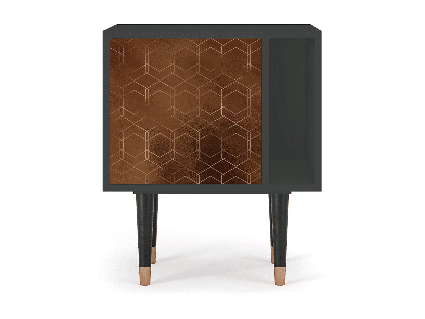 Stolik nocny - 57х69х48 cm - S2 - Chocolate Bar, Antracyt