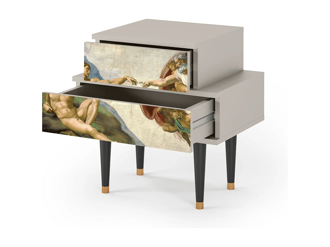 Nachtkastje - 58х58х41 cm - NS1 - The Creation of Adam, Zand