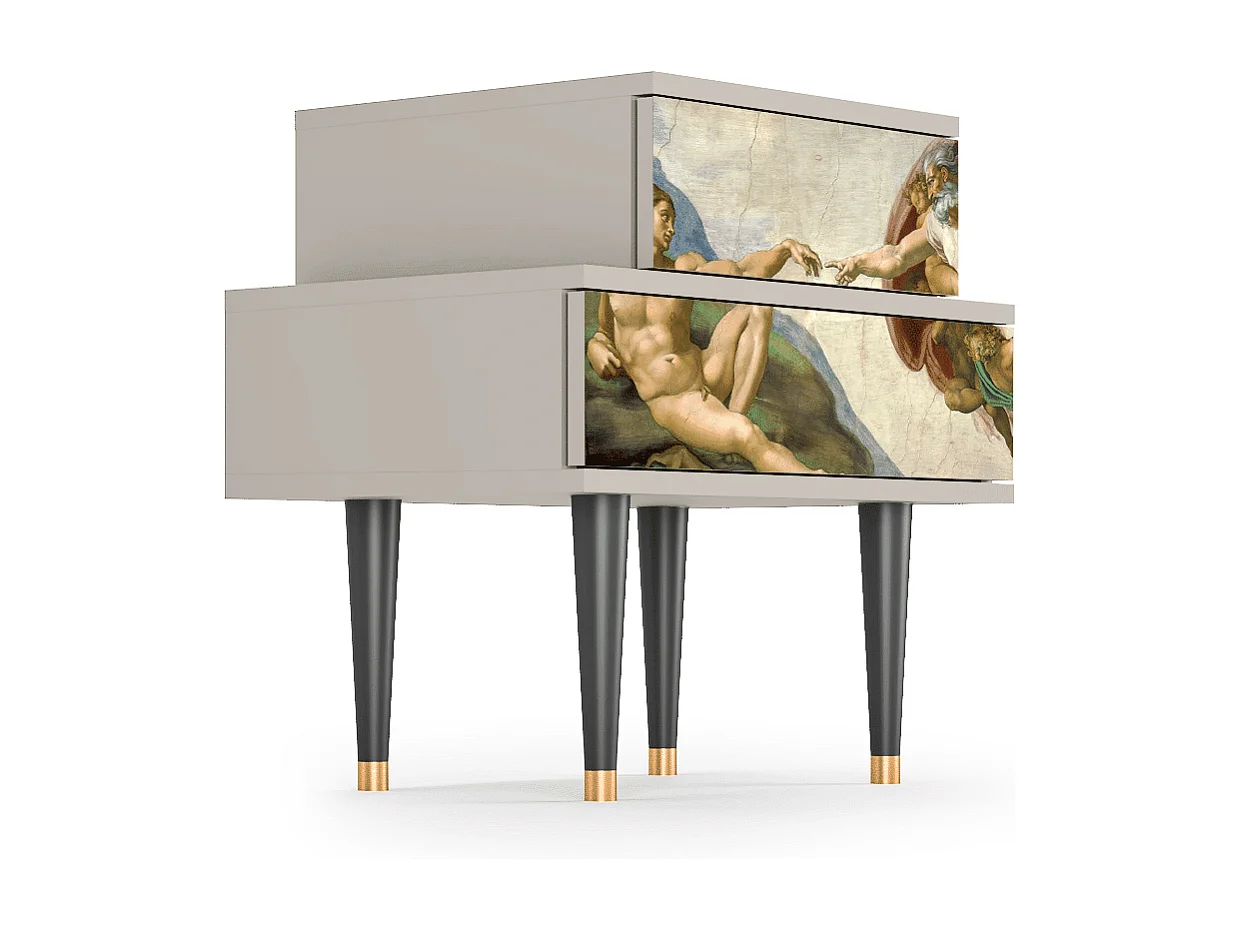 Comodino - 58х58х41 cm - NS1 - The Creation of Adam, Sabbia