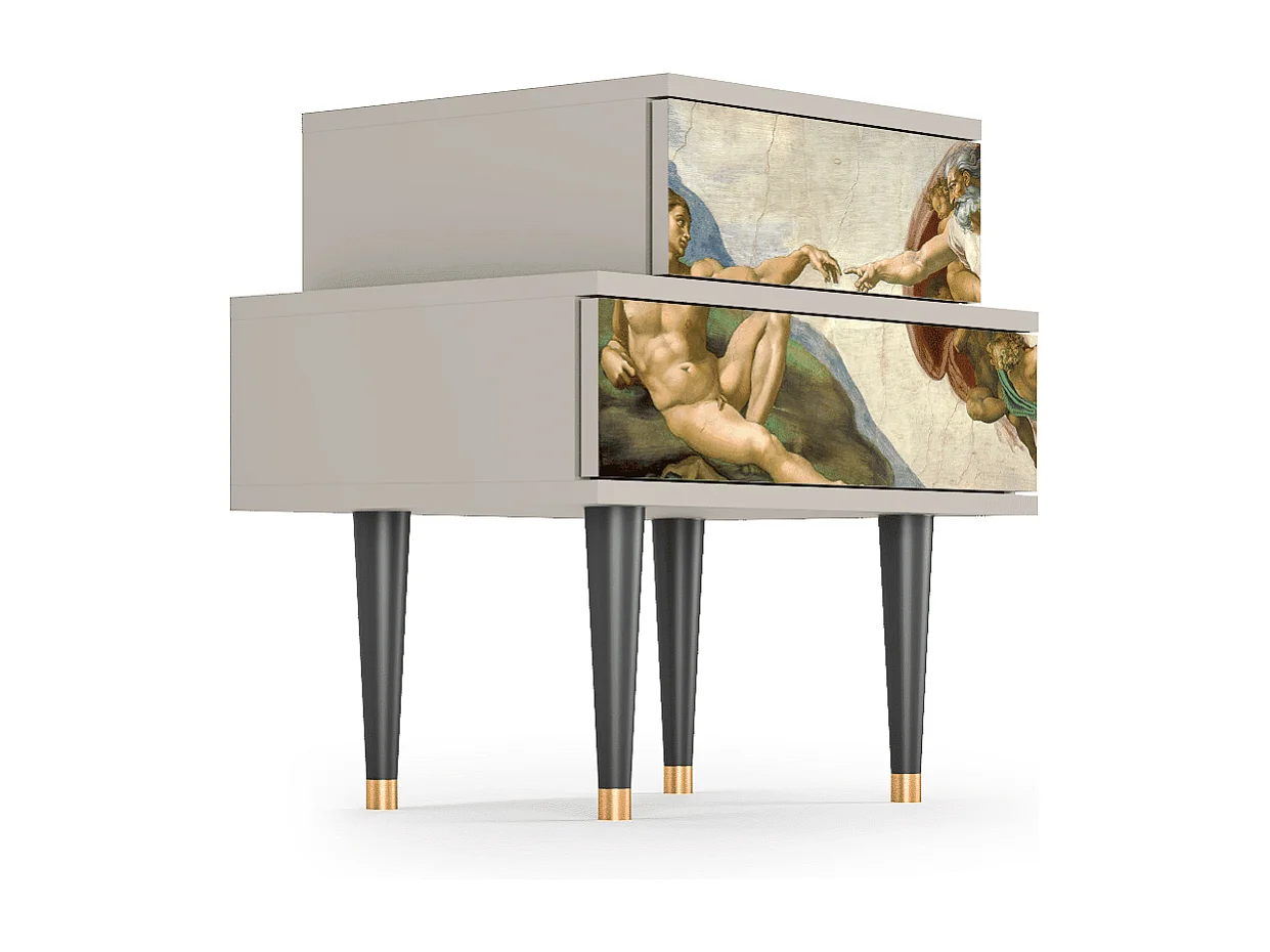 Comodino - 58х58х41 cm - NS1 - The Creation of Adam, Sabbia