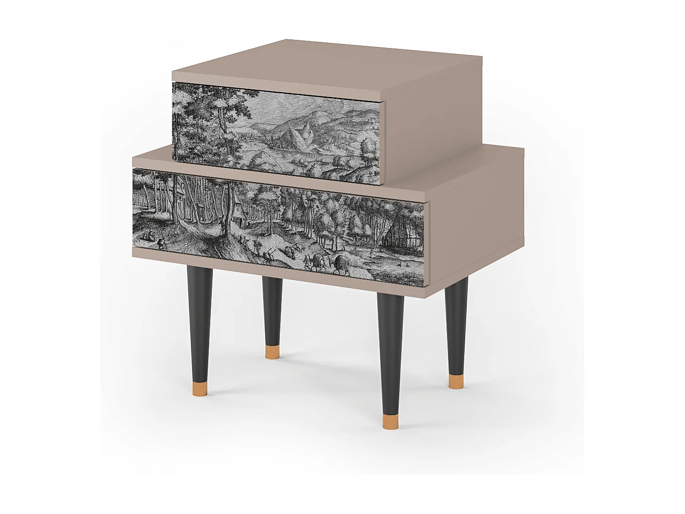 Nachtkastje - 58х58х41 cm - NS1 - Rusticorum, Latte