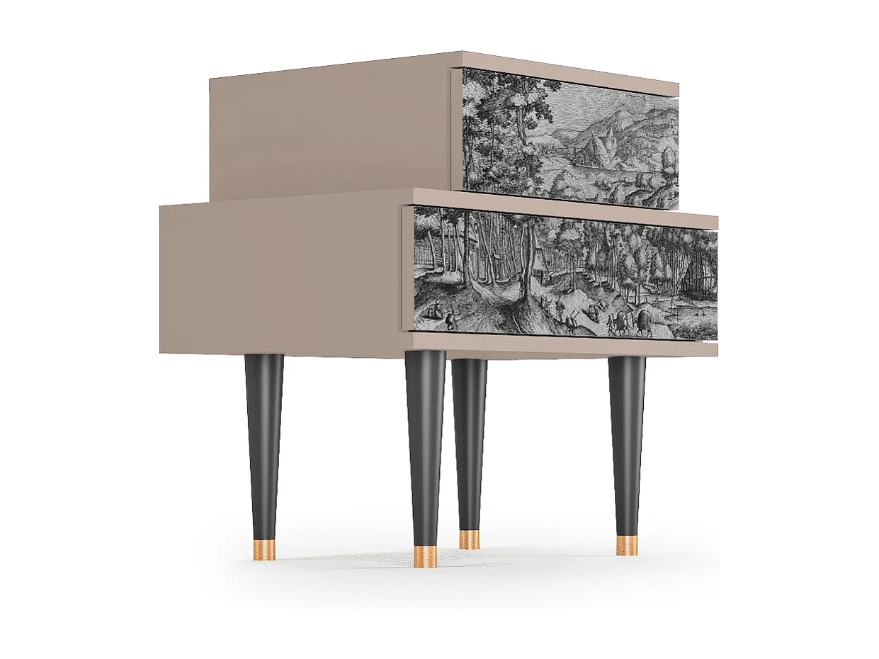 Nachtkastje - 58х58х41 cm - NS1 - Rusticorum, Latte