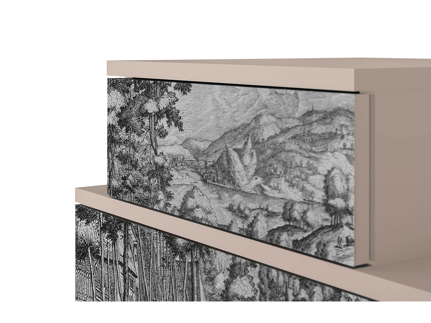 Nachtkastje - 58х58х41 cm - NS1 - Rusticorum, Latte