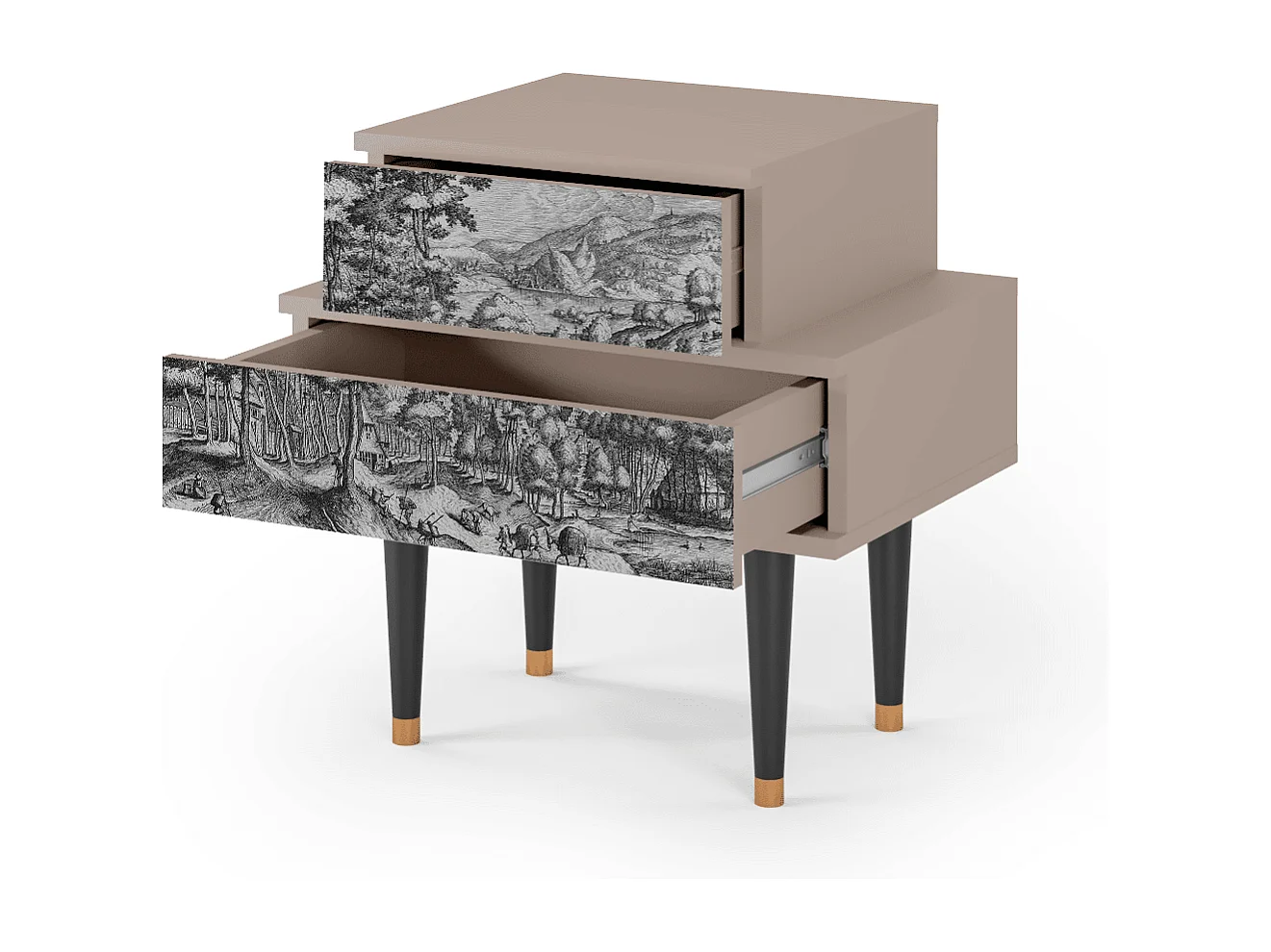 Nachtkastje - 58х58х41 cm - NS1 - Rusticorum, Latte