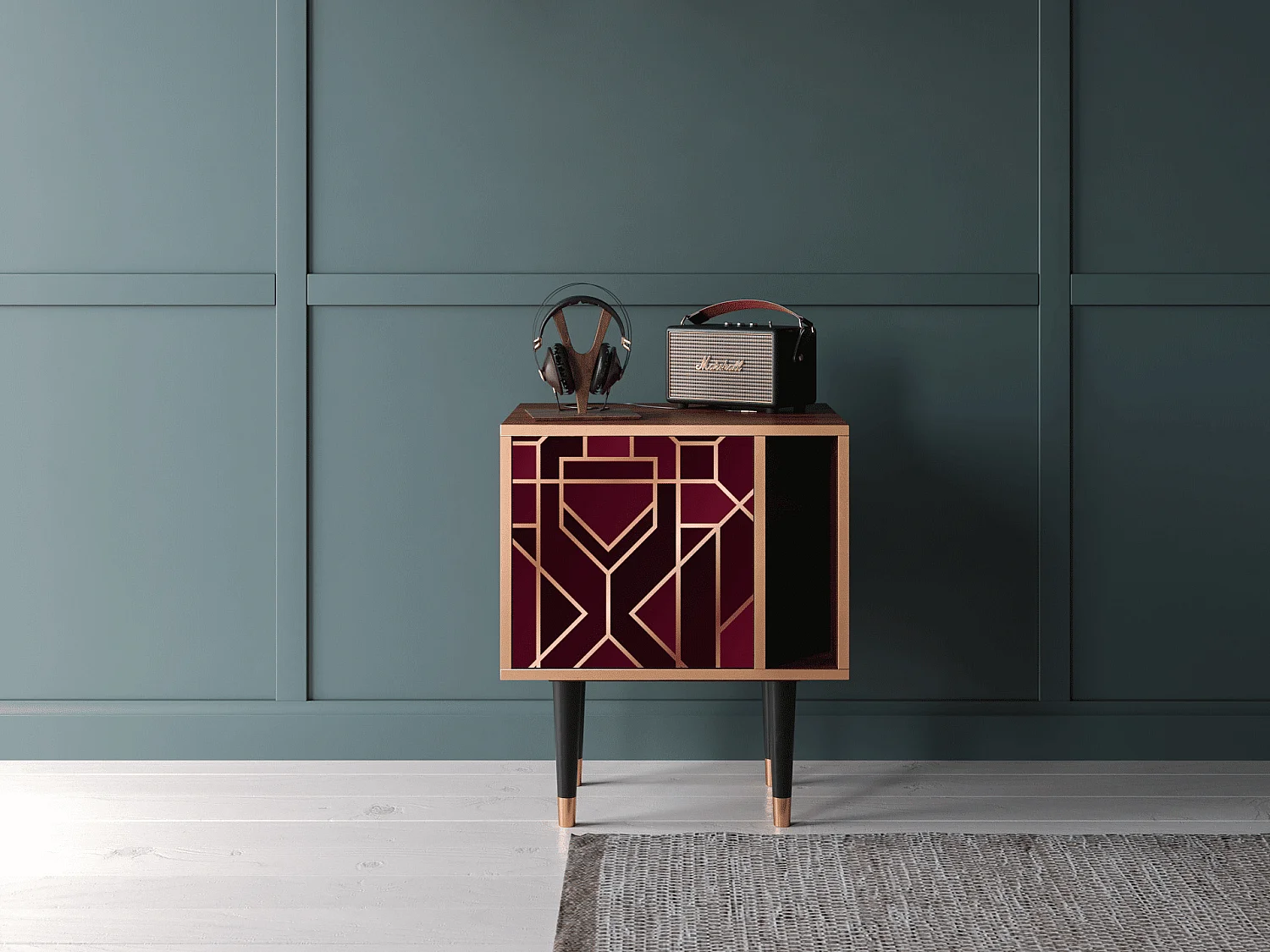 Nachtkastje - 57х69х48 cm - S2 - Burgundy Jewelery, Walnoot